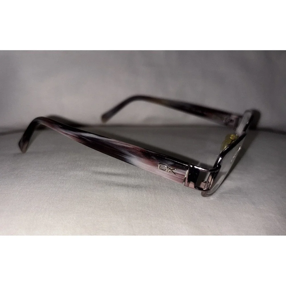 Donna Karen Silver Metal Rectangular Glasses Italy DK 3529 1035 51 16 130 Purple